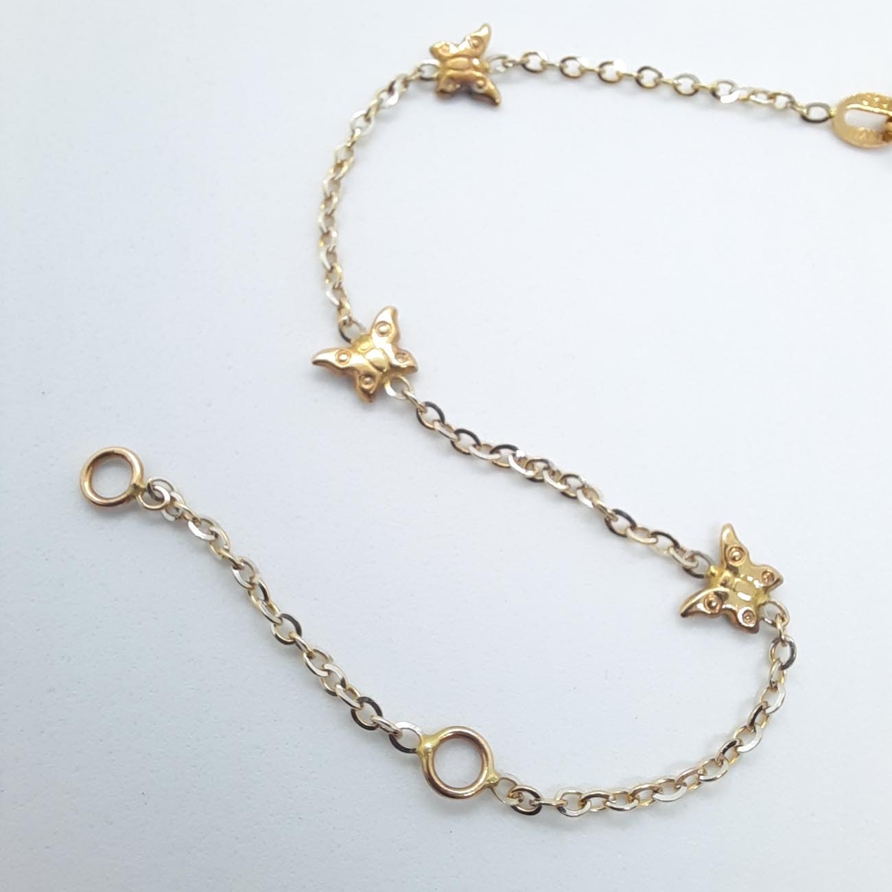 Χρυσό βραχιόλι Κ14 πεταλούδες