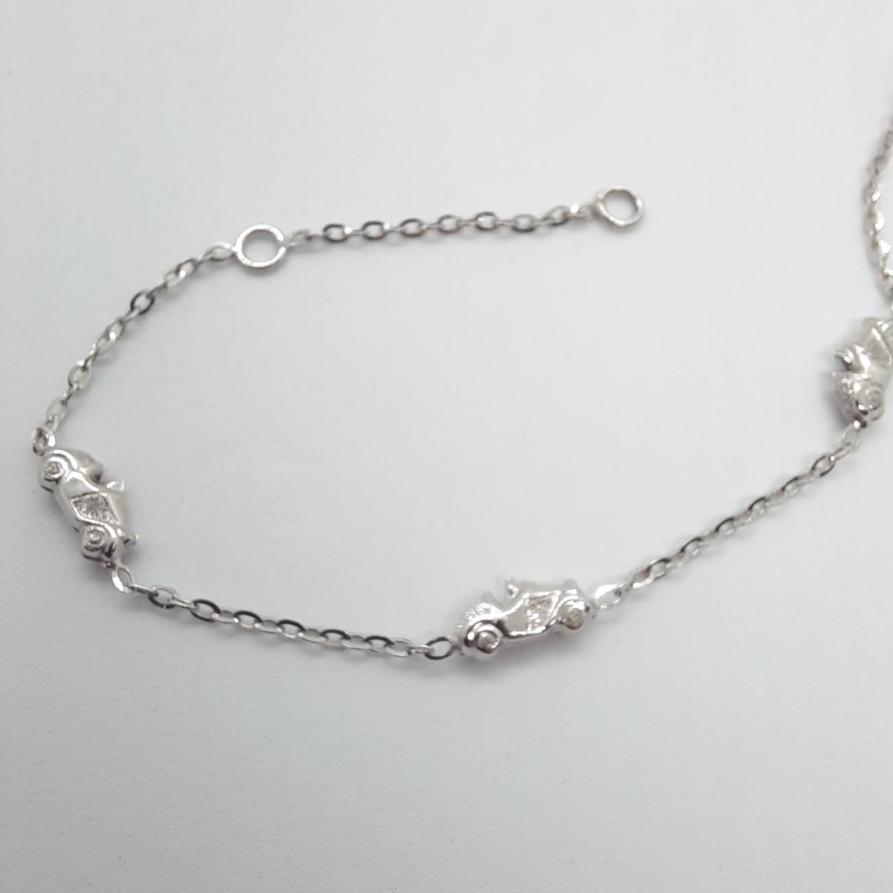 Λευκόχρυσο βραχιόλι παιδικό Κ14 αυτοκινητάκια