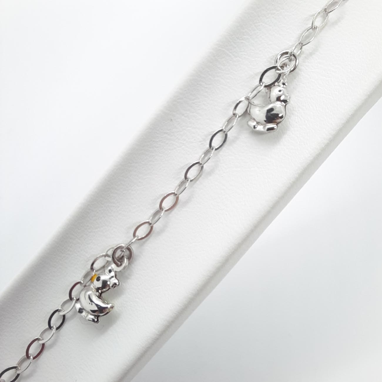 Λευκόχρυσο βραχιόλι παιδικό Κ14 παπάκια