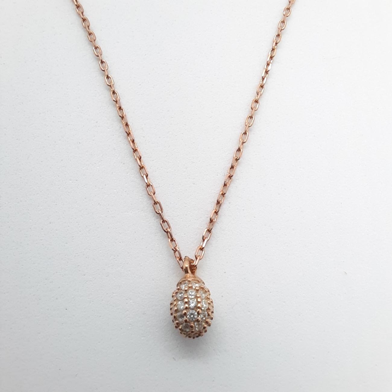 Επιχρυσωμένο κολιέ rosegold αβγό