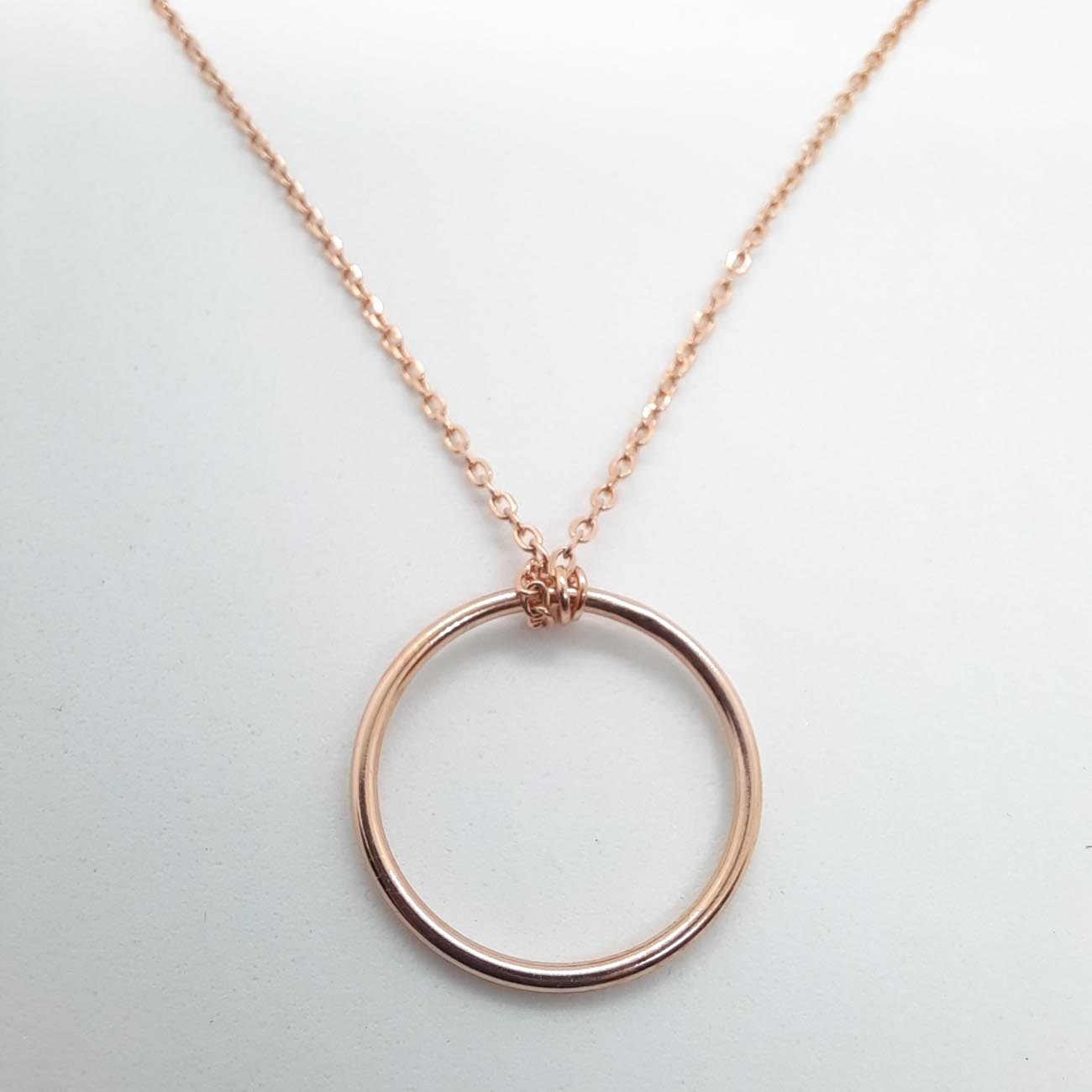 Επιχρυσωμένο κολιέ ΚΥΚΛΟΣ rosegold 