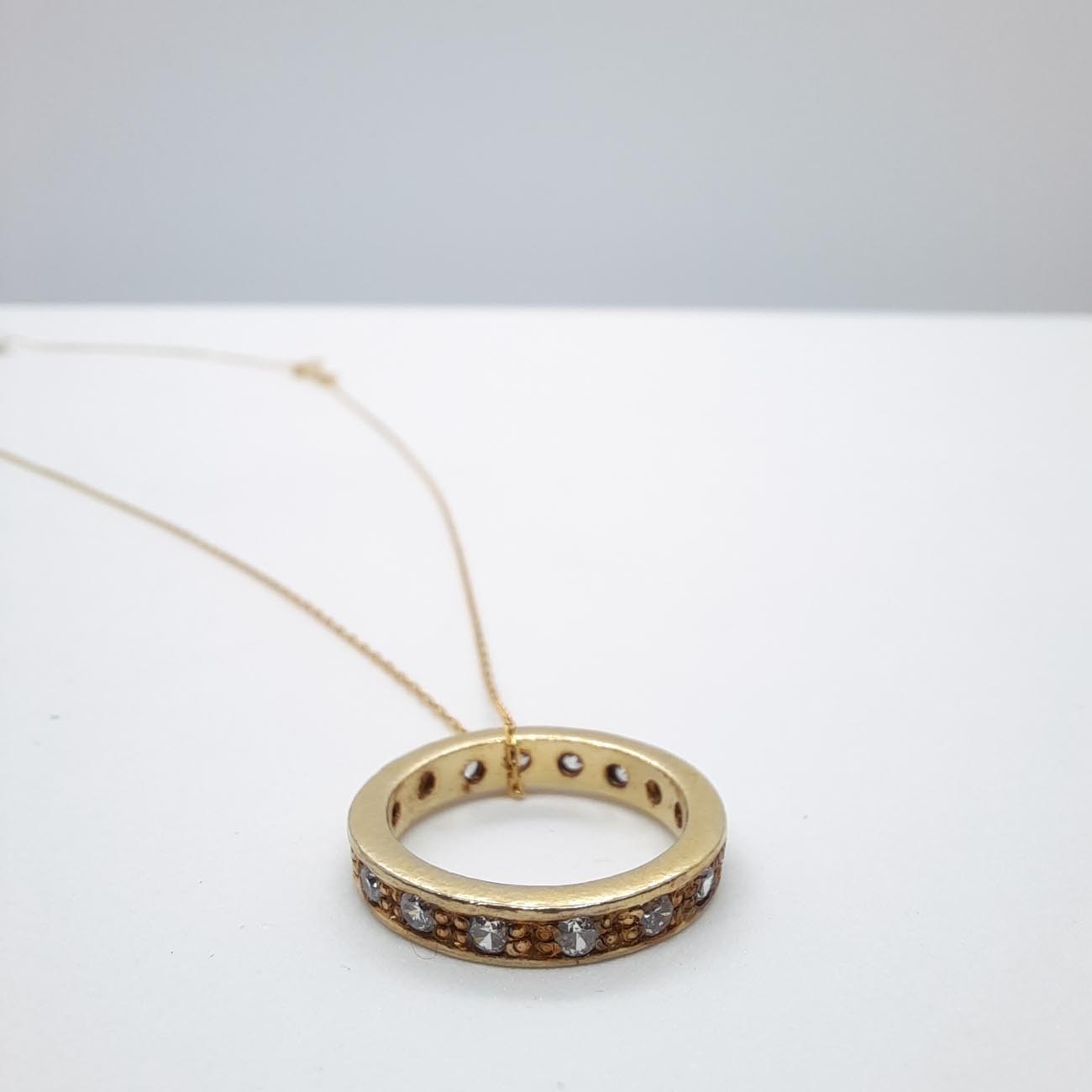 Ασημένιο κολιέ επιχρυσωμένο βεράκι με ζιργκόν