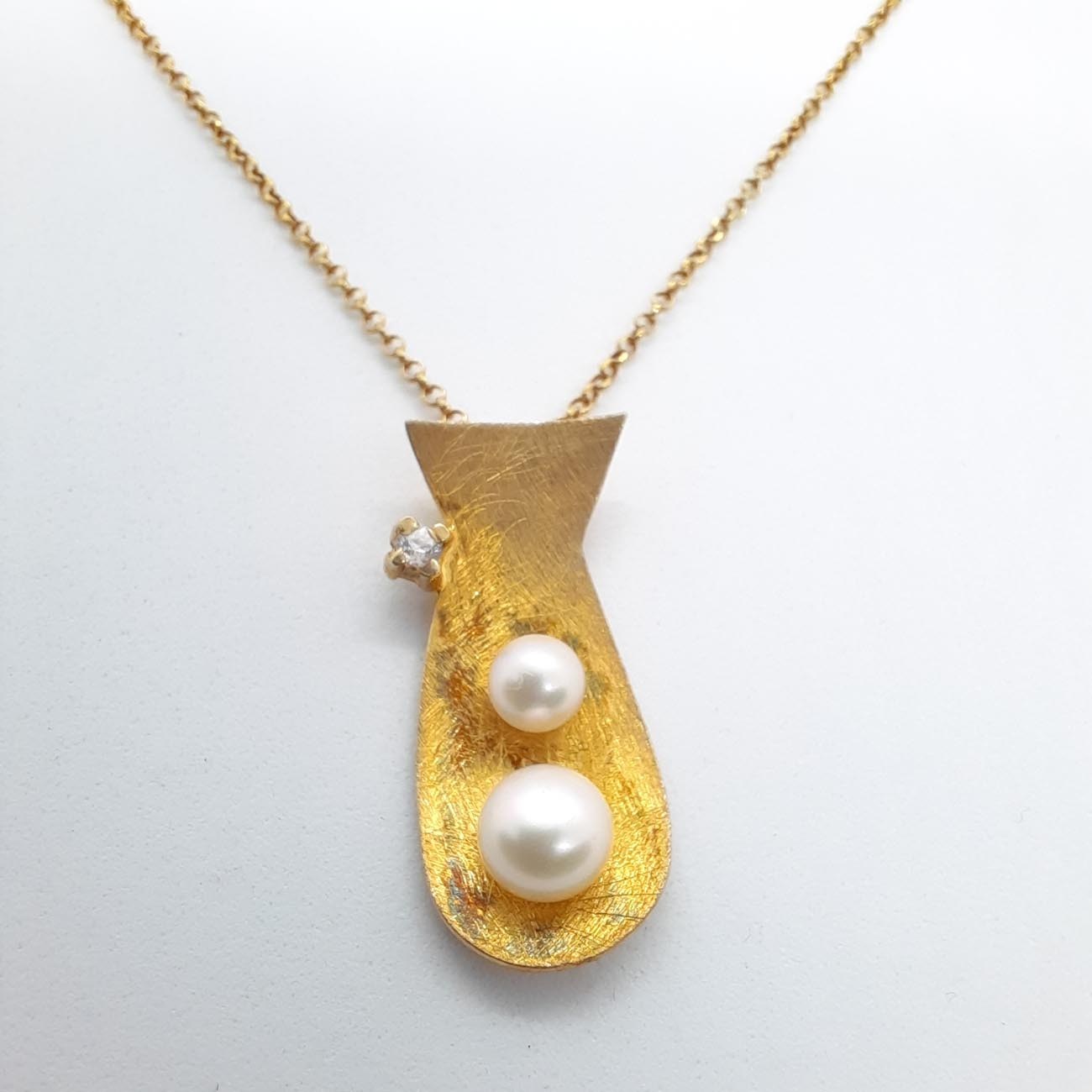 Ασημένιο επιχρυσωμένο κολιέ  