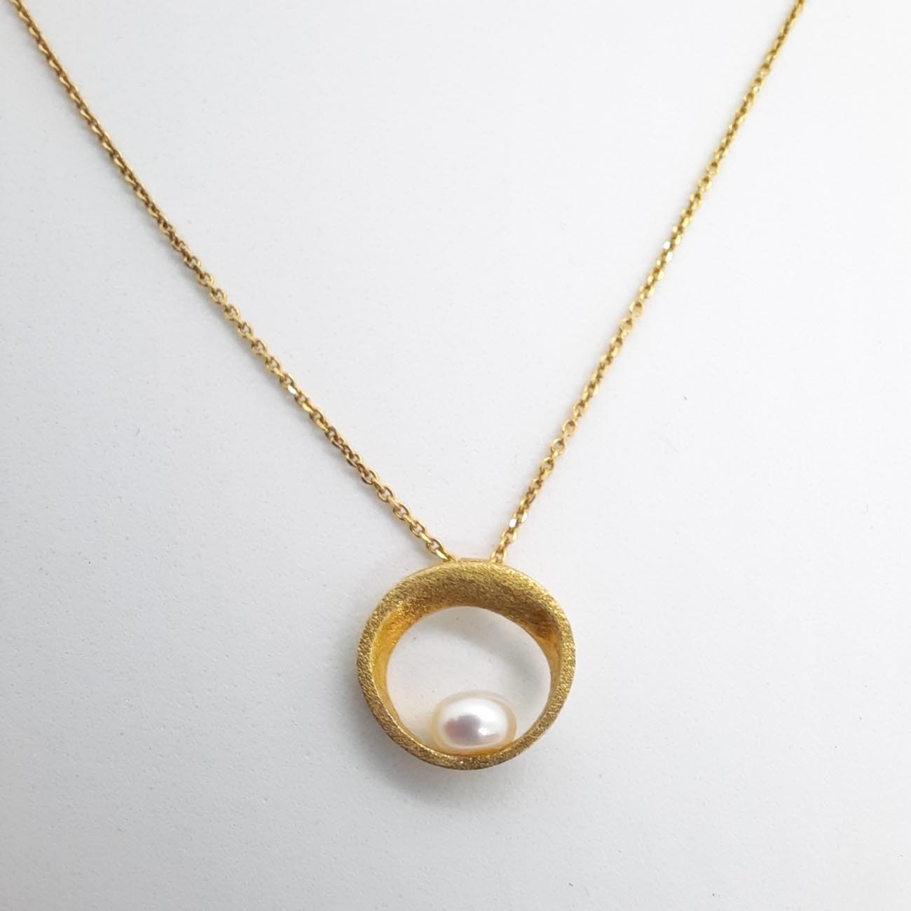 Ασημένιο επιχρυσωμένο κολιέ