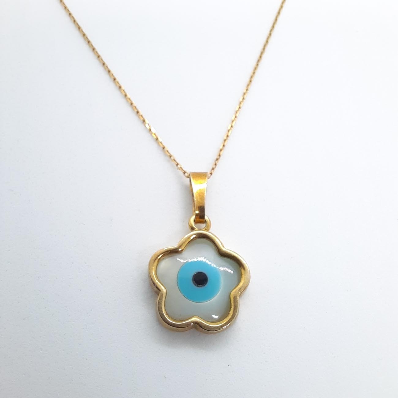 Ασημένιο επιχρυσωμένο κολιέ ματάκι