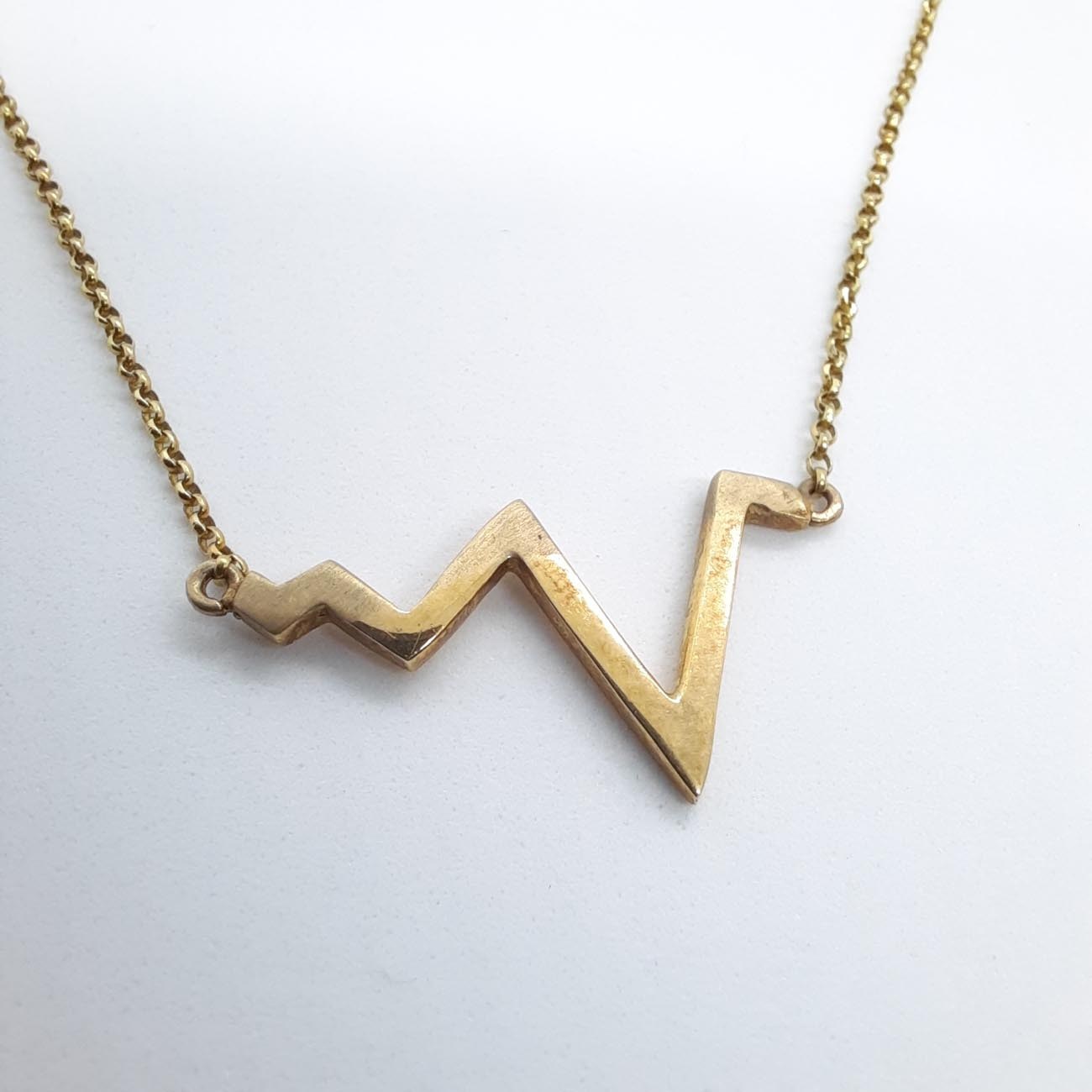 Επιχρυσωμένο κολιέ καρδιοχτύπι