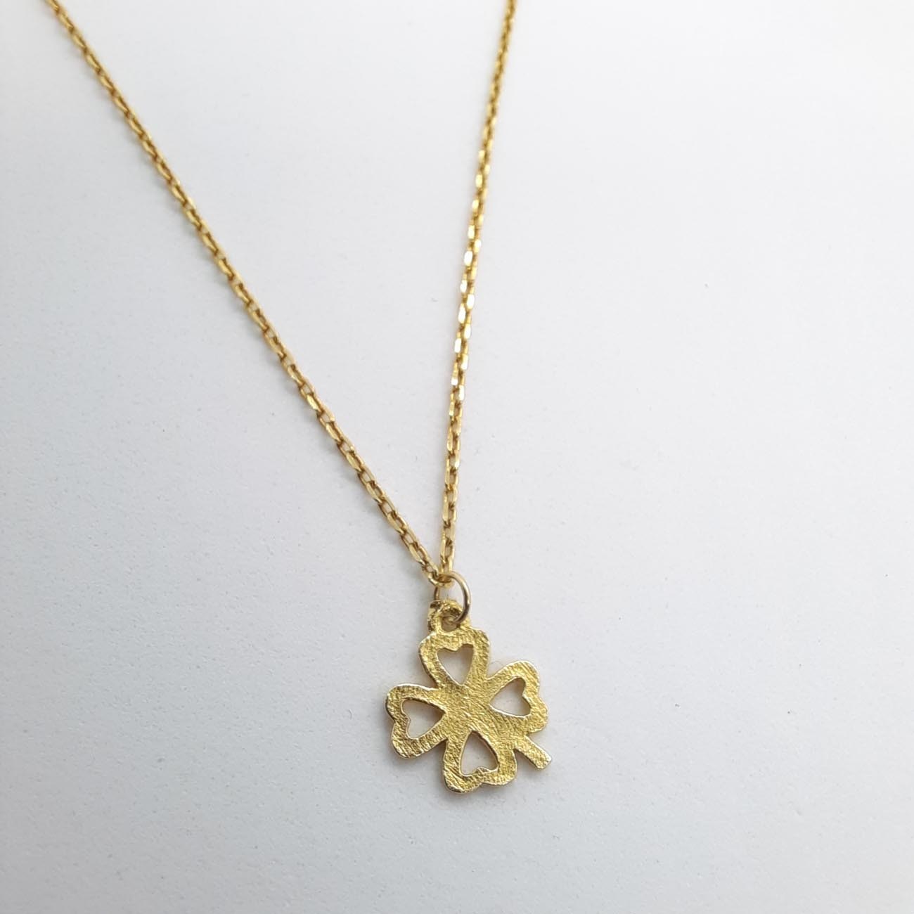 Επιχρυσωμένο κολιέ τυχερό τριφύλλι