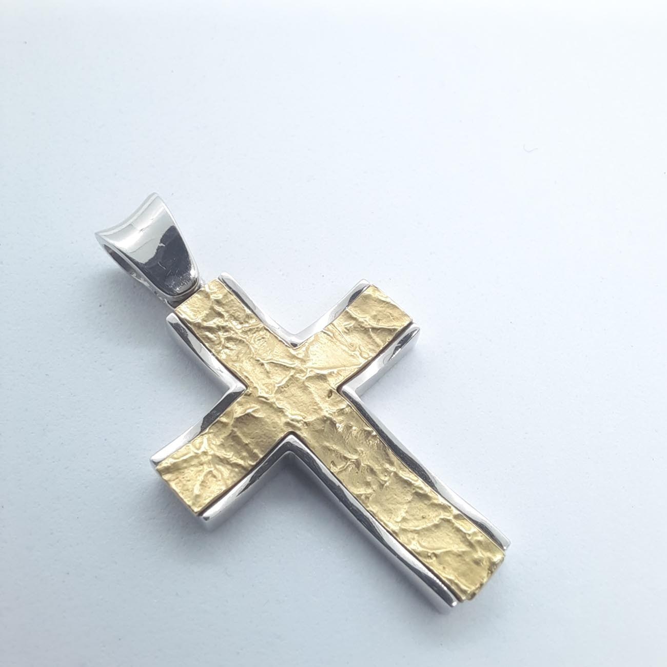 Λευκόχρυσος σταυρός Κ14 