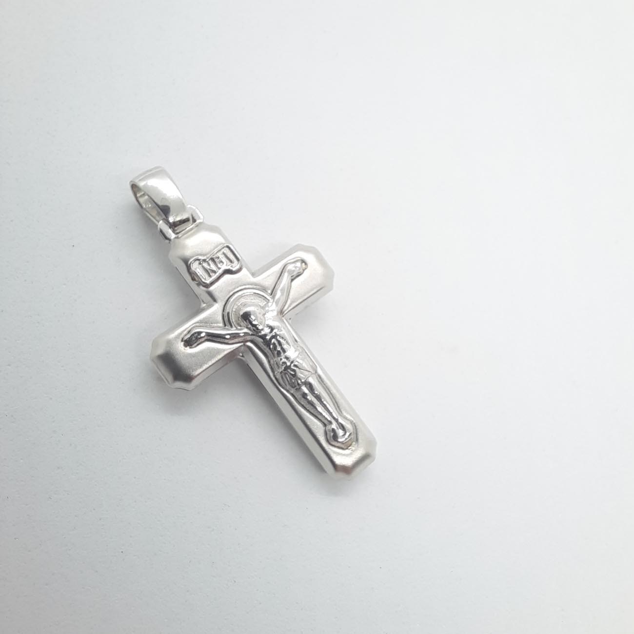 Λευκόχρυσος σταυρός Κ14 