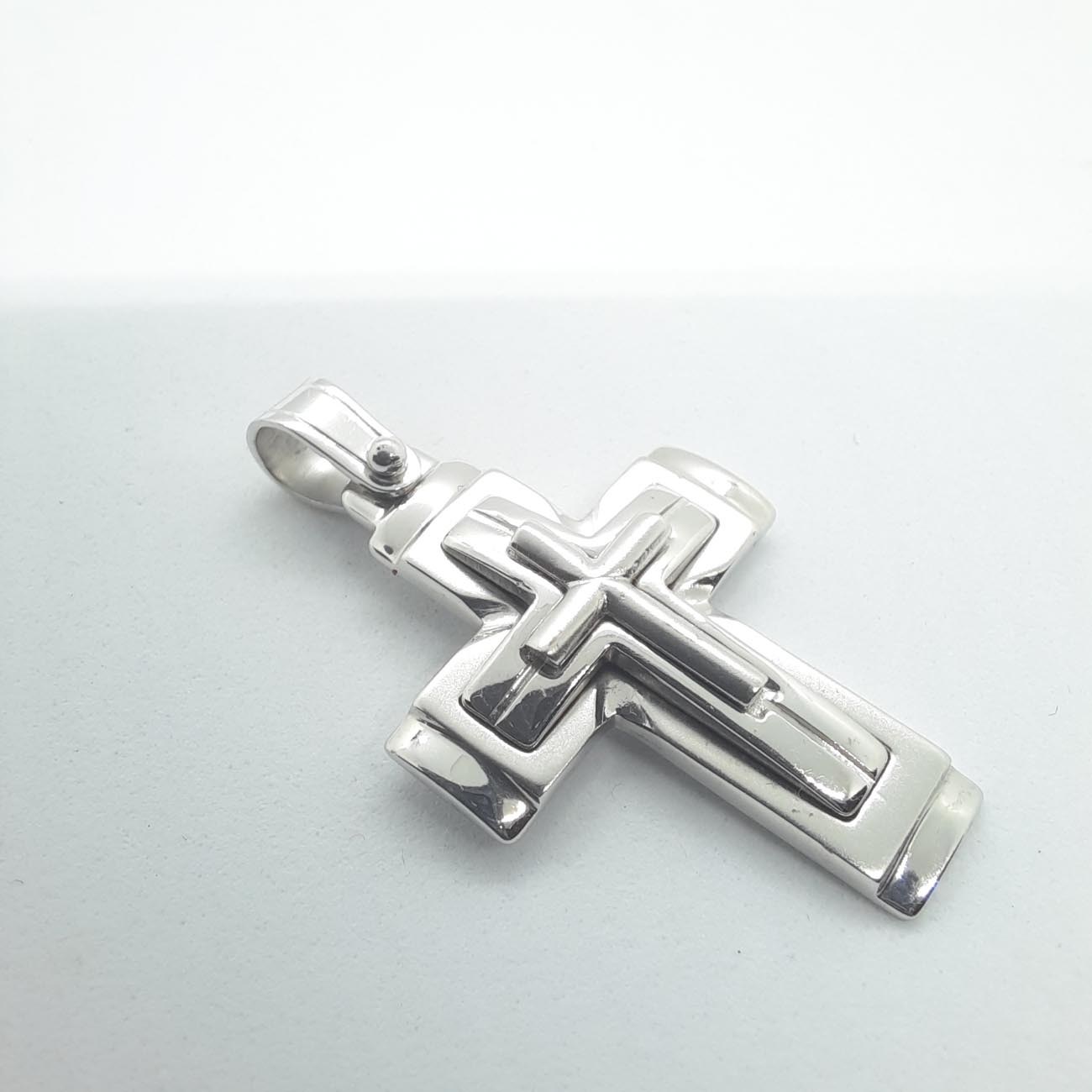 Λευκόχρυσος σταυρός Κ14 