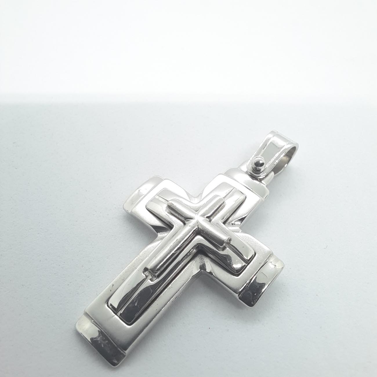 Λευκόχρυσος σταυρός Κ14 