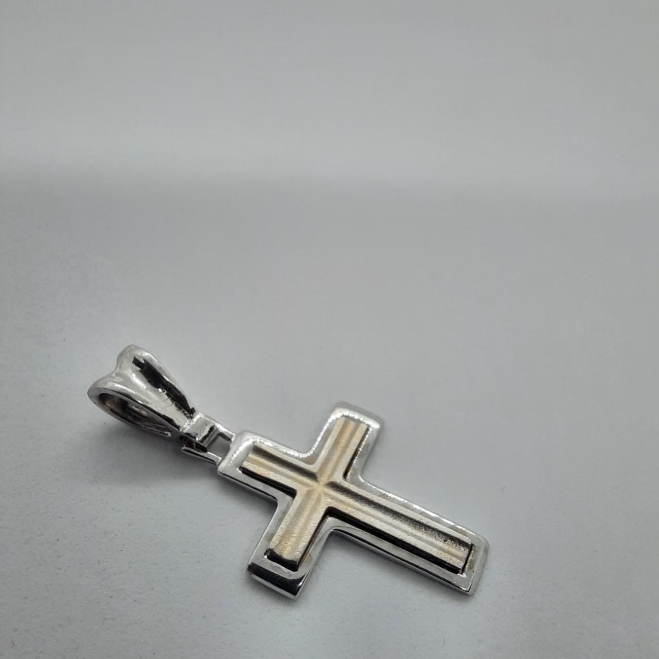 Λευκόχρυσος σταυρός Κ14 