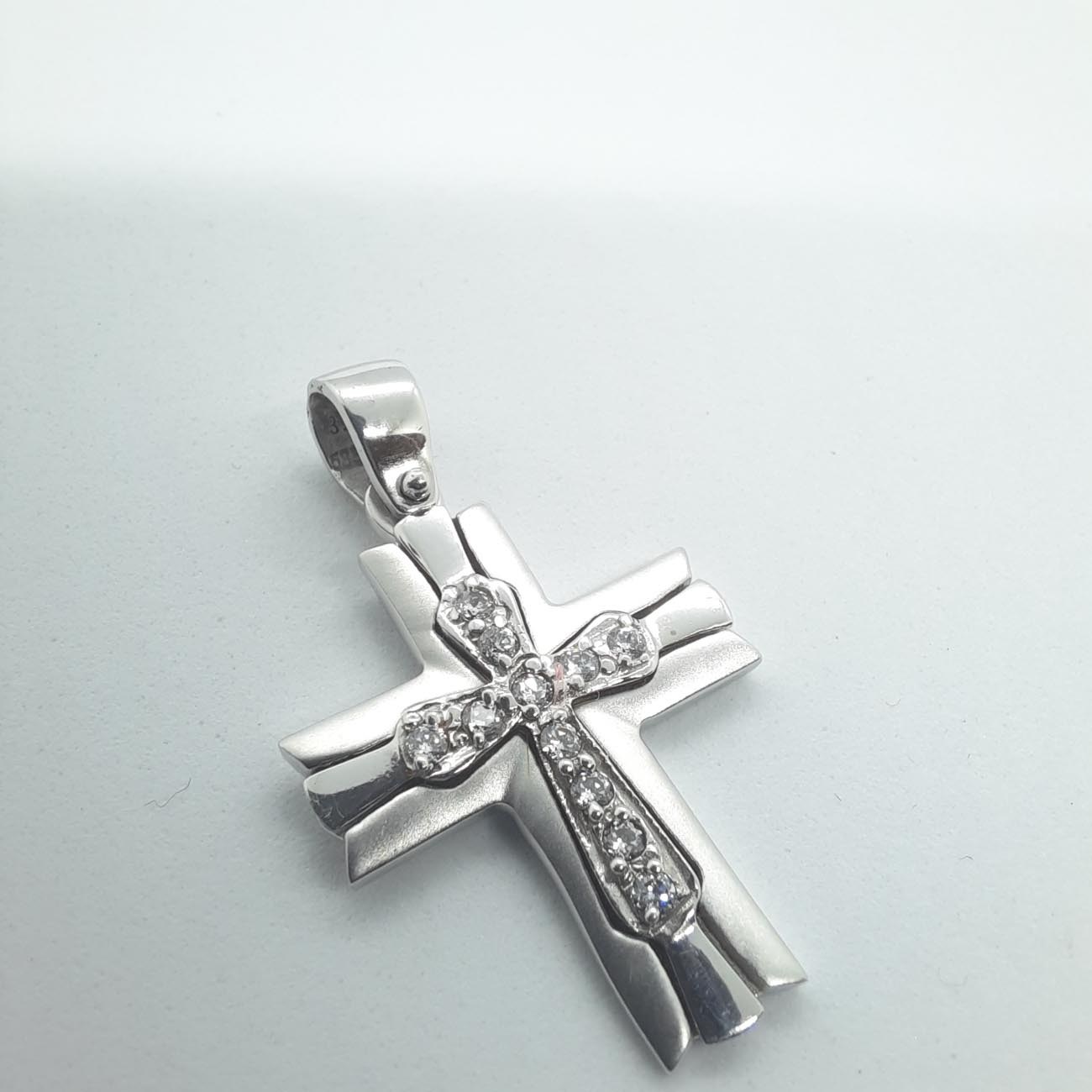 Λευκόχρυσος σταυρός Κ14  