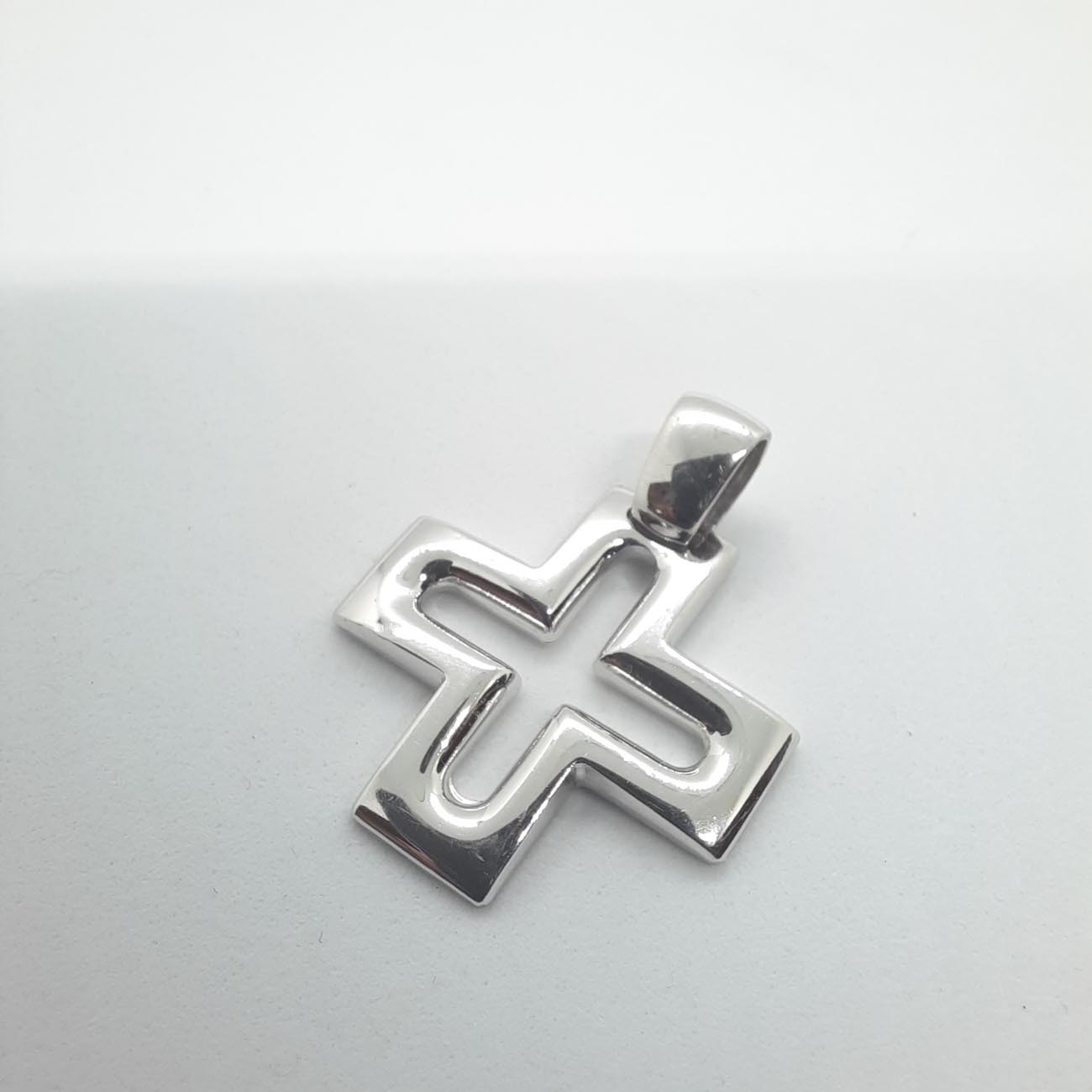 Λευκόχρυσος σταυρός Κ14  