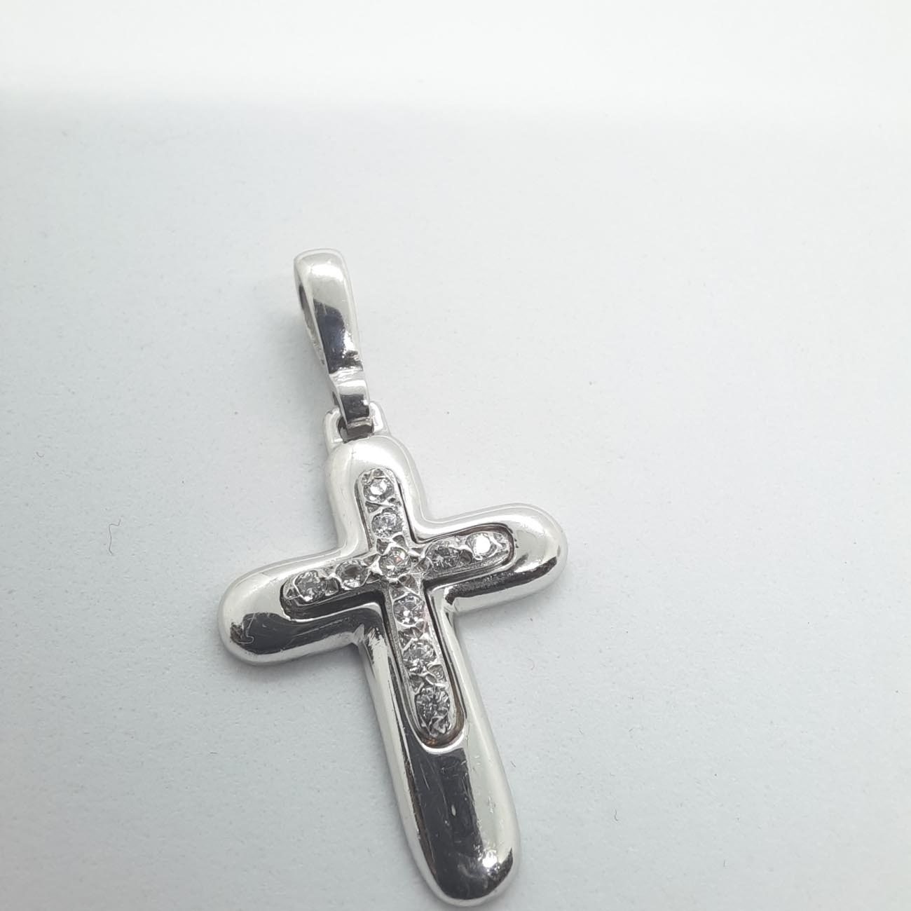 Λευκόχρυσος σταυρός Κ14  