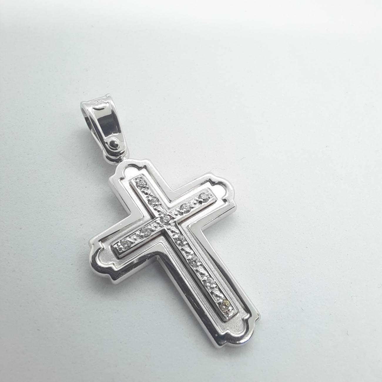 Λευκόχρυσος σταυρός Κ14  