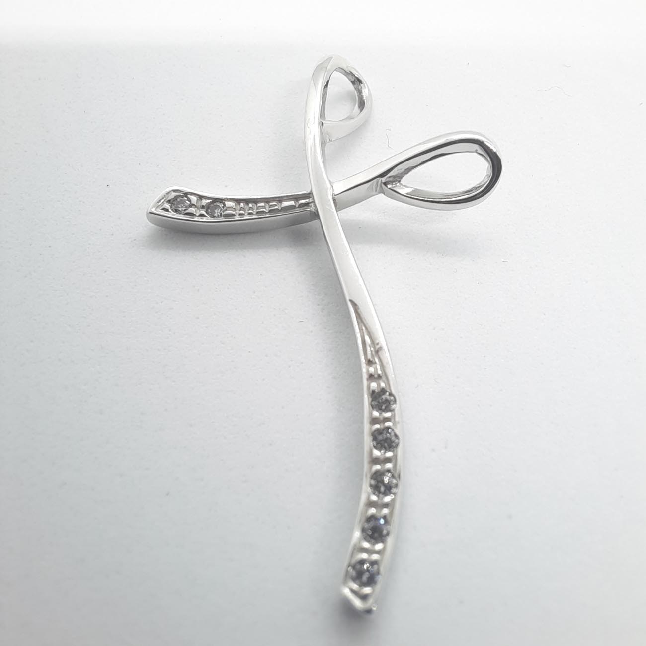 Λευκόχρυσος σταυρός Κ14  