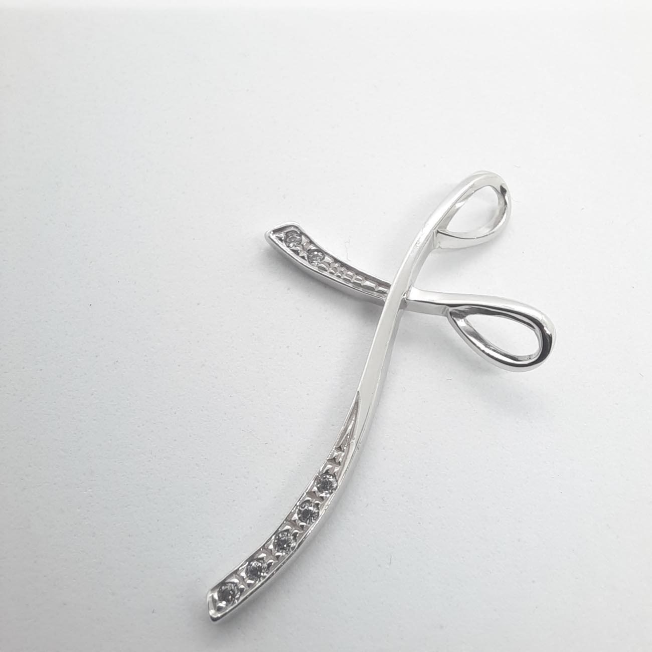 Λευκόχρυσος σταυρός Κ14  