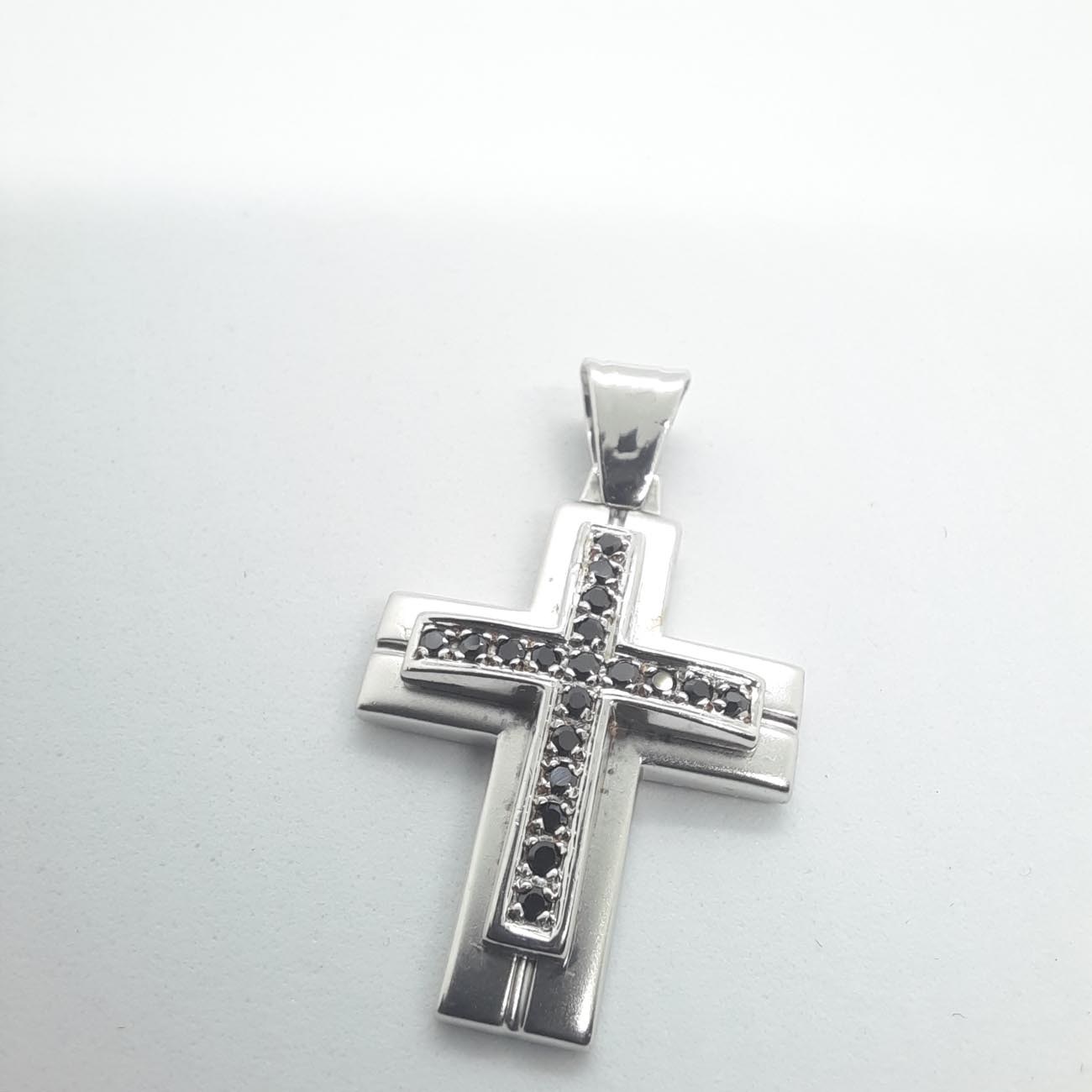 Λευκόχρυσος σταυρός Κ14  