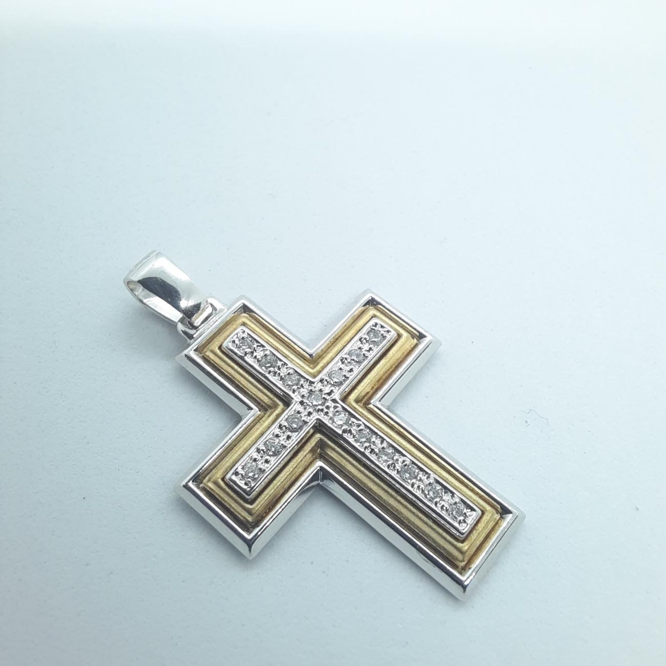 Λευκόχρυσος σταυρός Κ14 