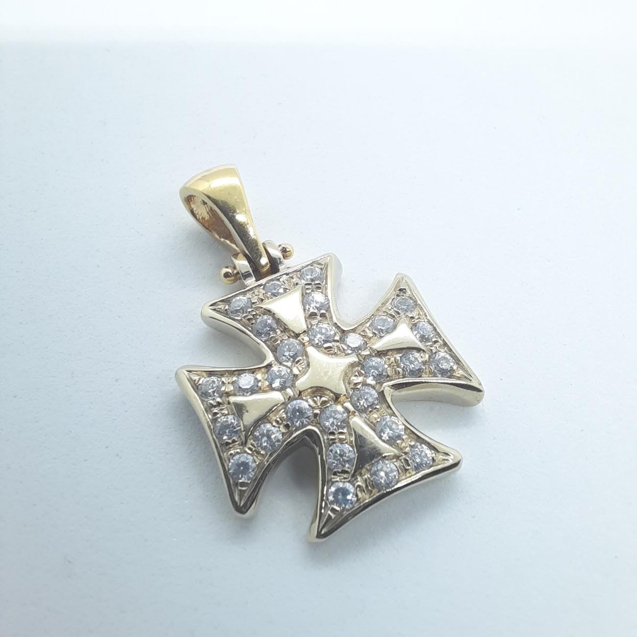 Χρυσός σταυρός με ζιρκόν Κ14 