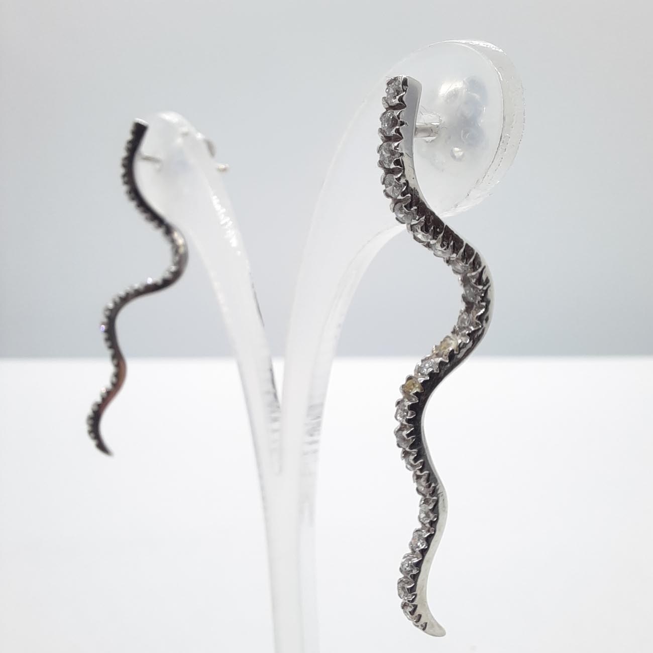 Σκουλαρίκια λευκόχρυσα ζιργκόν 