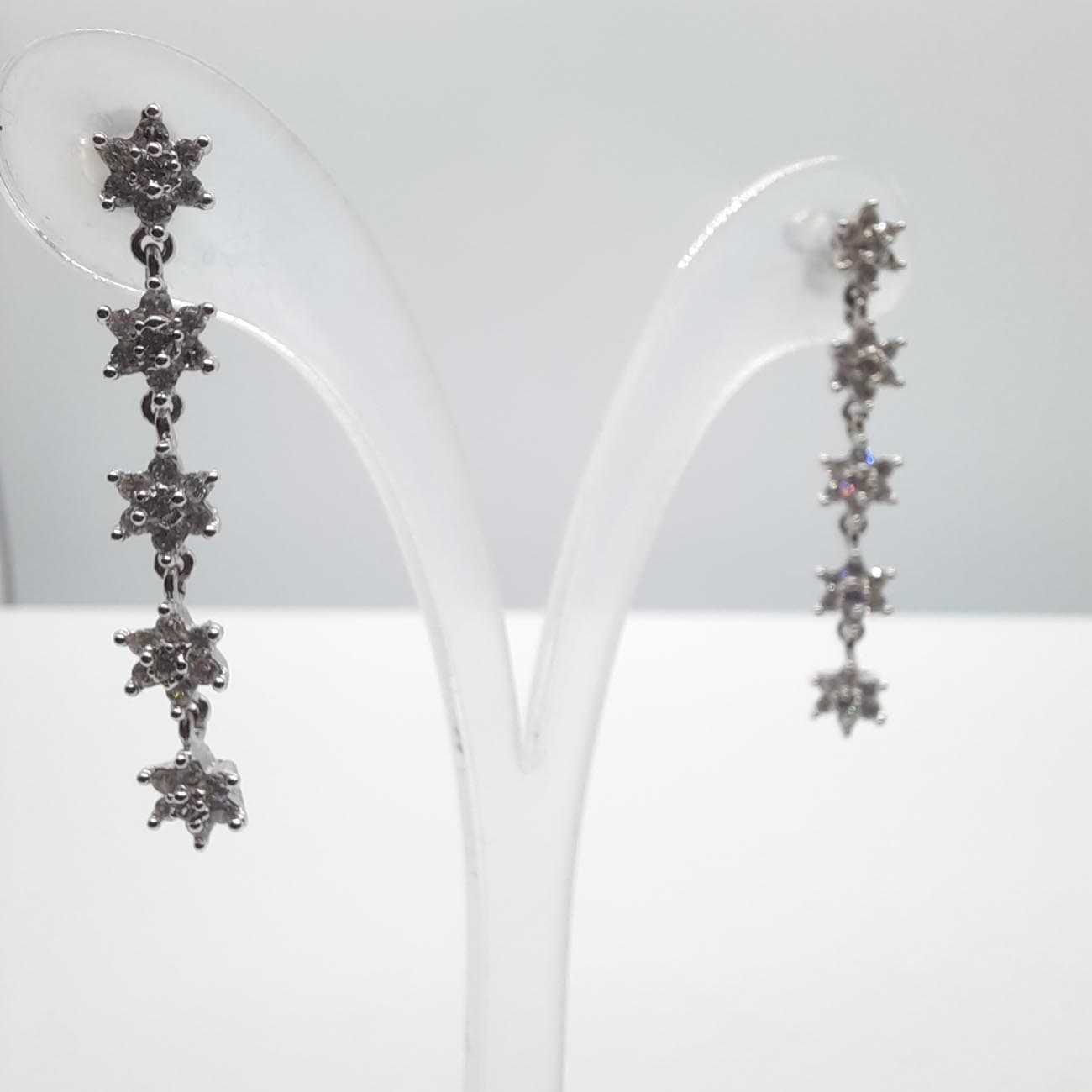 Σκουλαρίκια λευκόχρυσα ζιργκόν