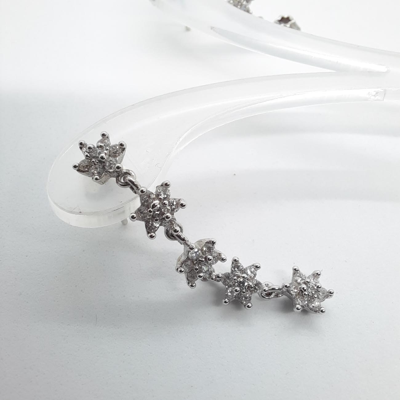 Σκουλαρίκια λευκόχρυσα ζιργκόν αστέρια