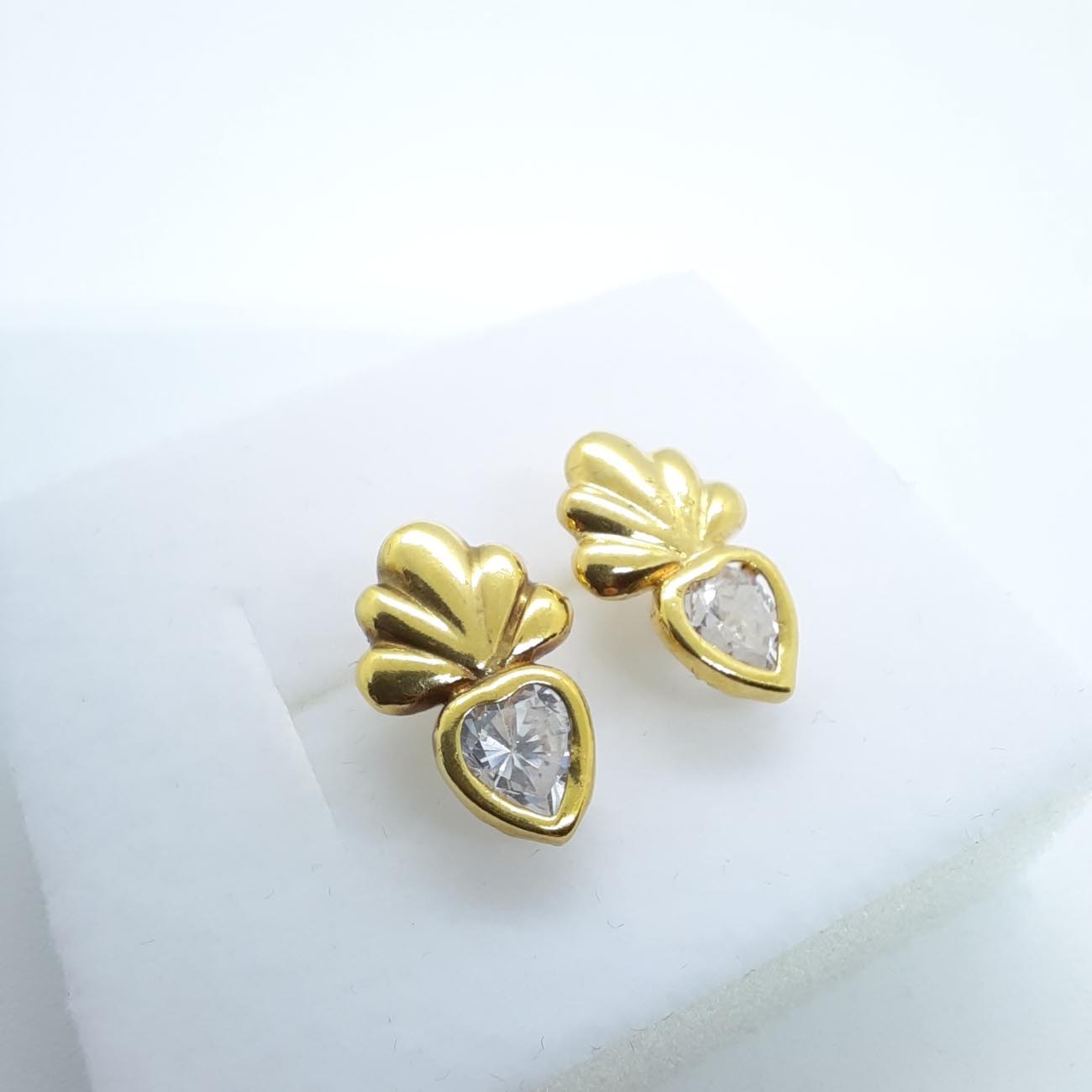 Χρυσά σκουλαρίκια Κ14 ζιργκόν