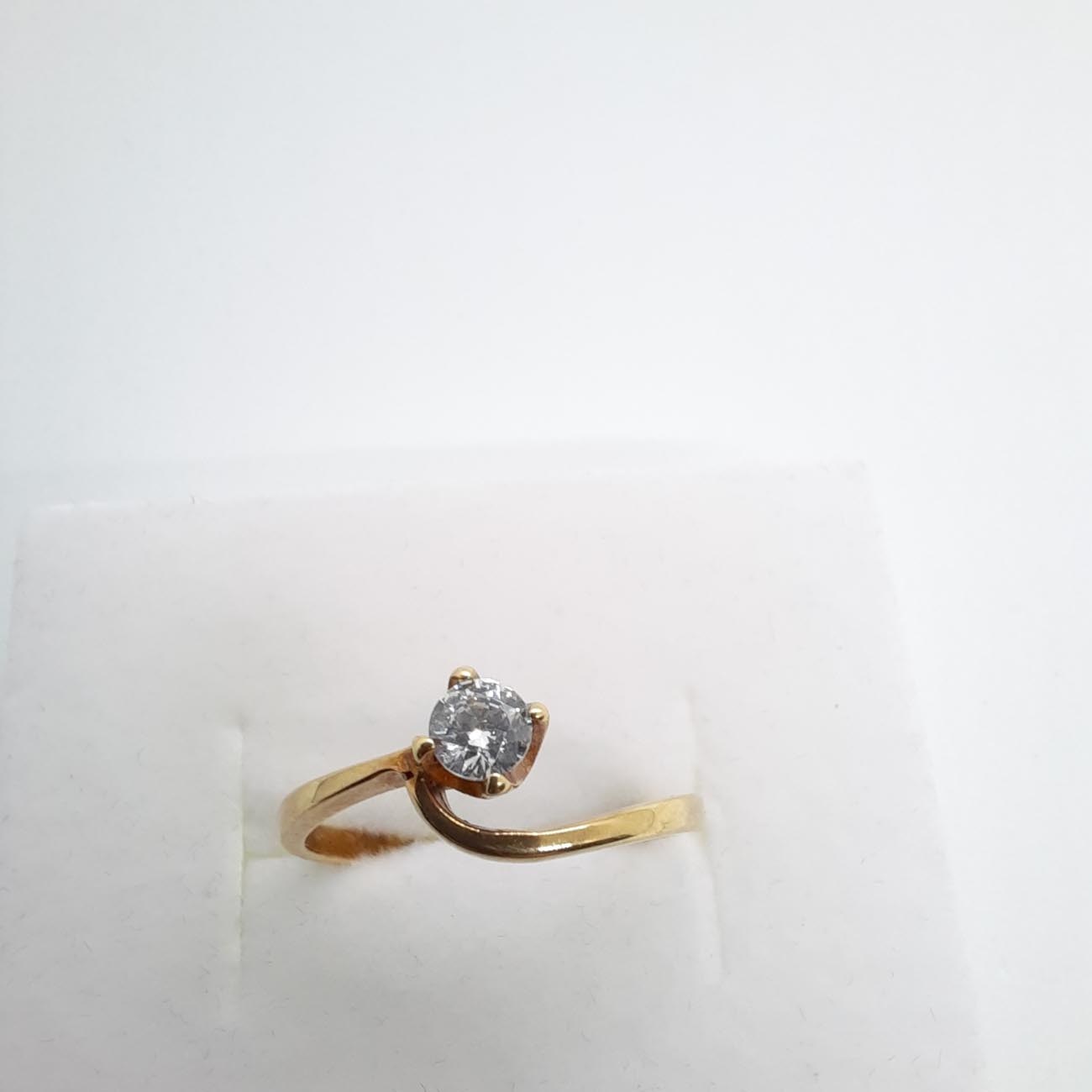 Χρυσό μονόπετρο Κ14 ζιργκόν