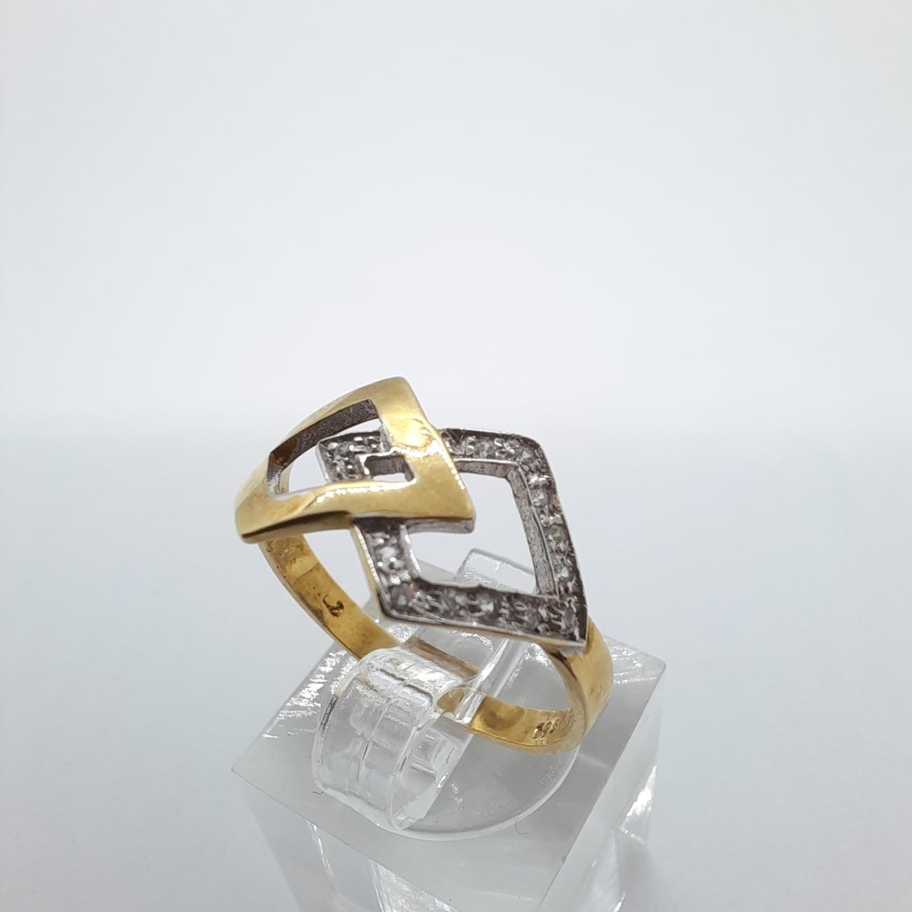 Χρυσό δαχτυλίδι 14 ΚΑΡΑΤΙΑ "2 ρόμβοι"