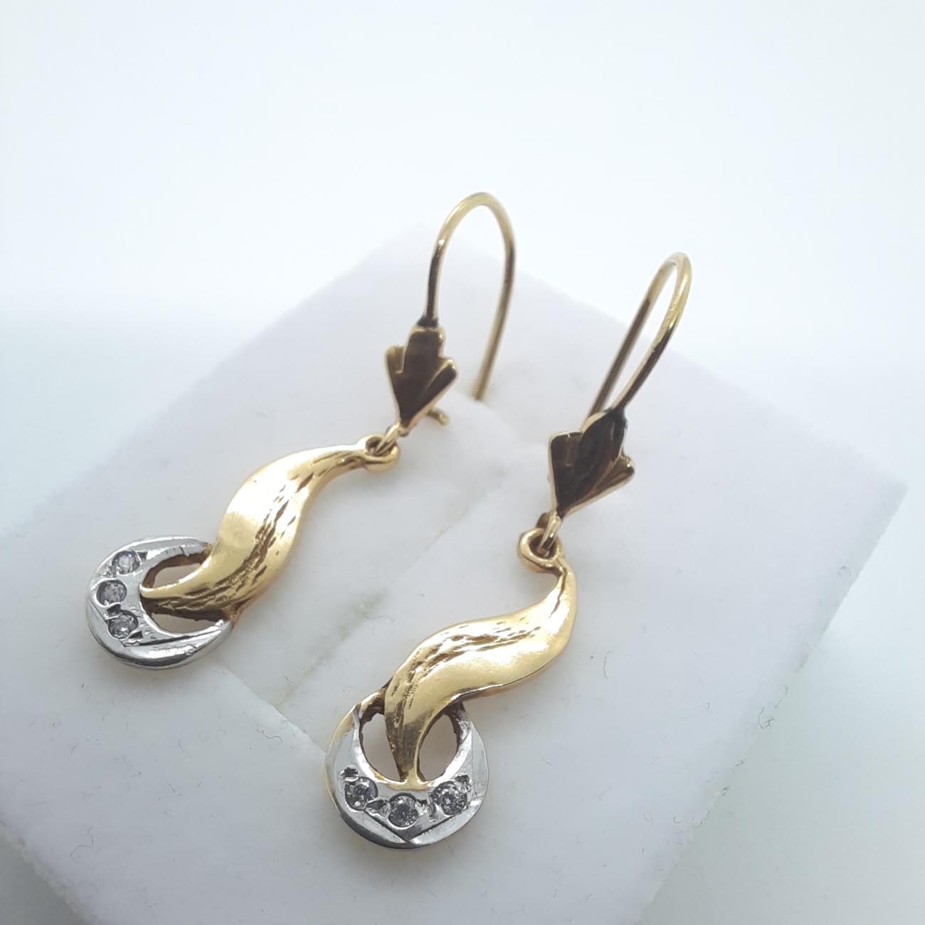 Χρυσά σκουλαρίκια ζιργκόν