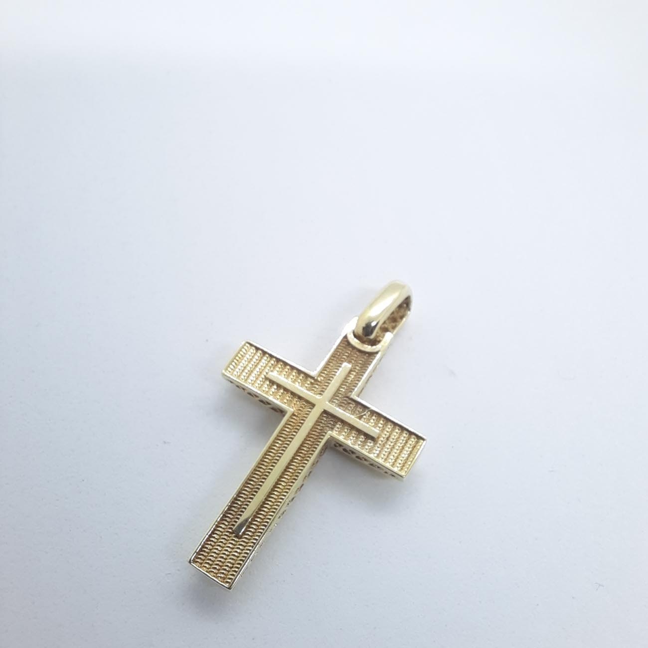 Σταυρός χρυσός ντούμπλ φας K14