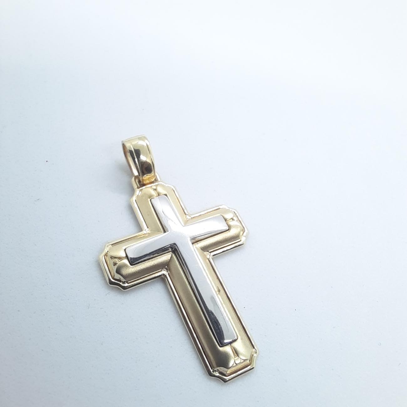 Σταυρός χρυσός-λευκόχρυσος K9