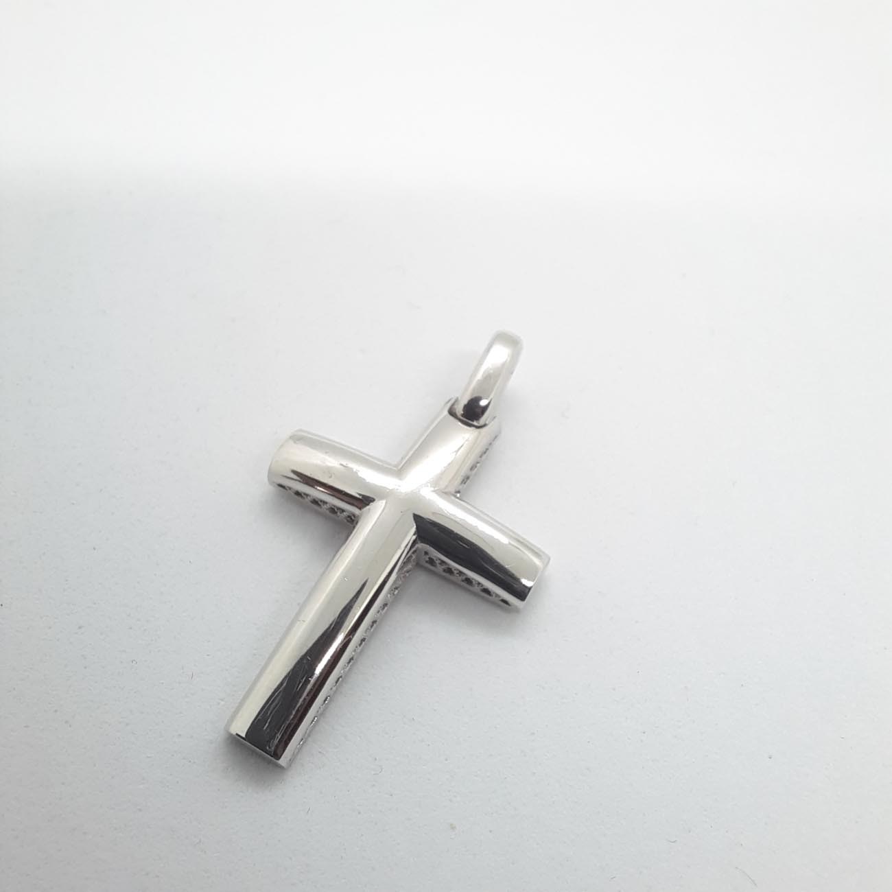 Σταυρός λευκόχρυσος K14 DOUBLE-FACE