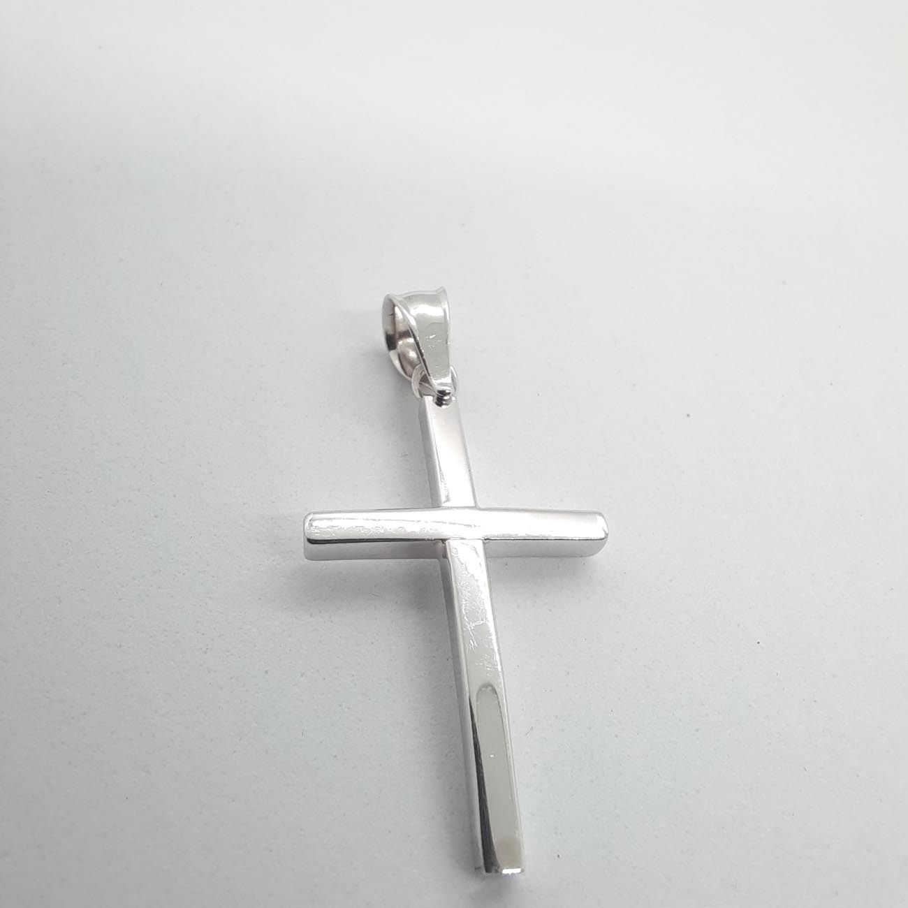 Σταυρός λευκόχρυσος Κ14 πολύ λεπτός minimal