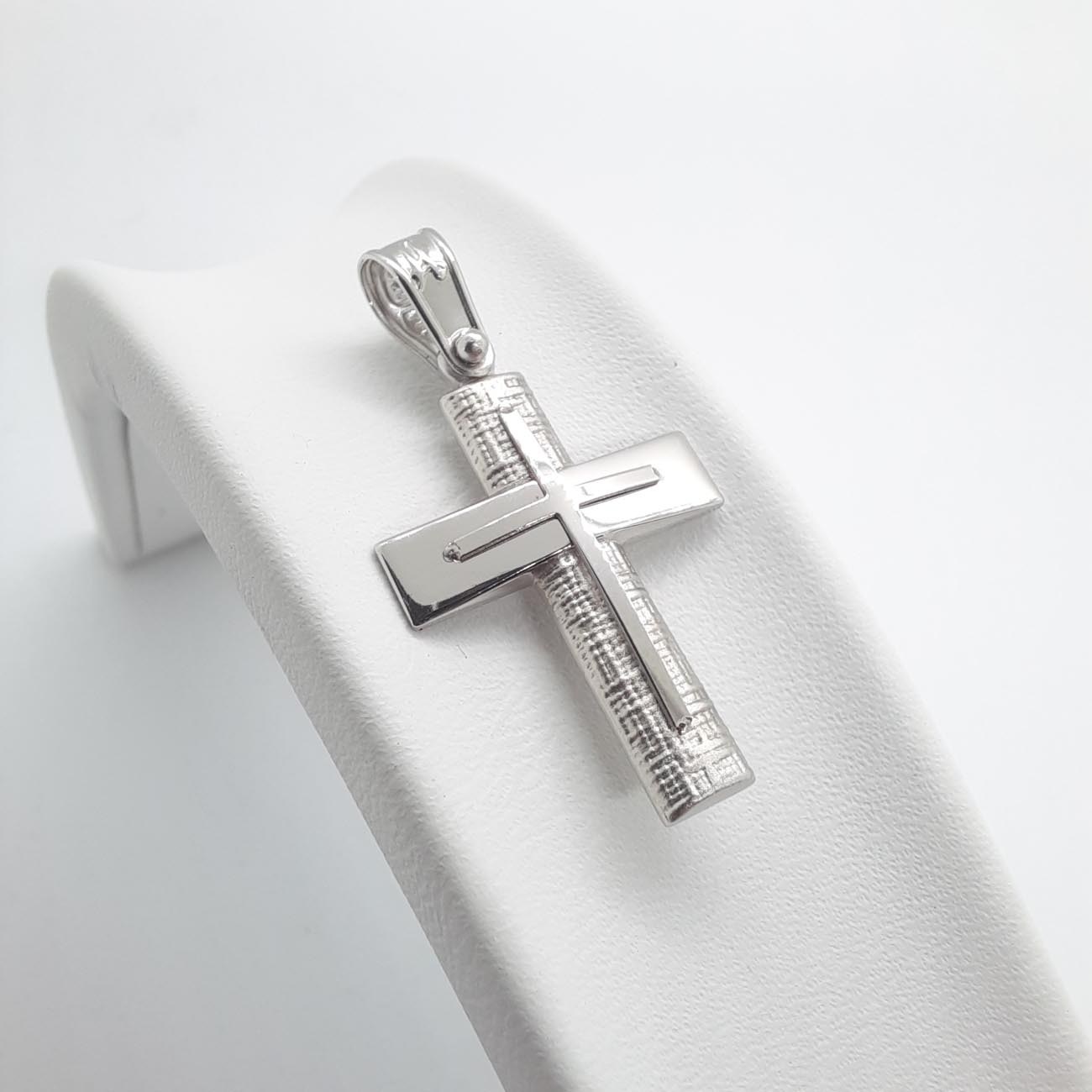 Σταυρός λευκόχρυσος Κ9 unisex