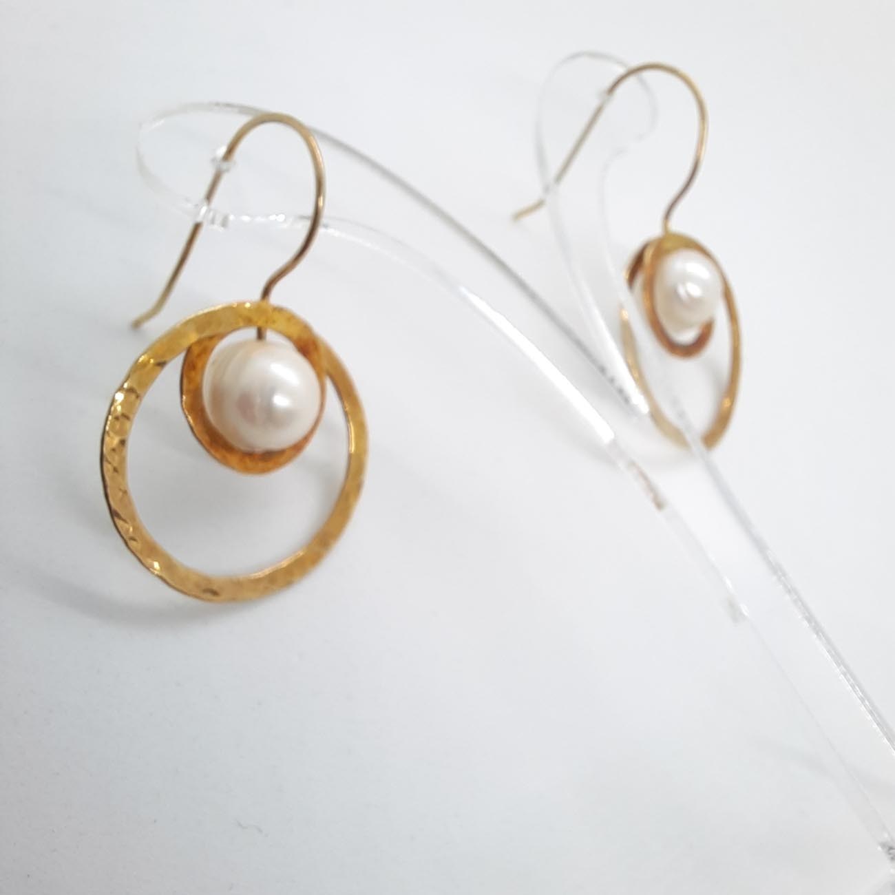 Ασημένια επιχρυσωμένα σκουλαρίκια