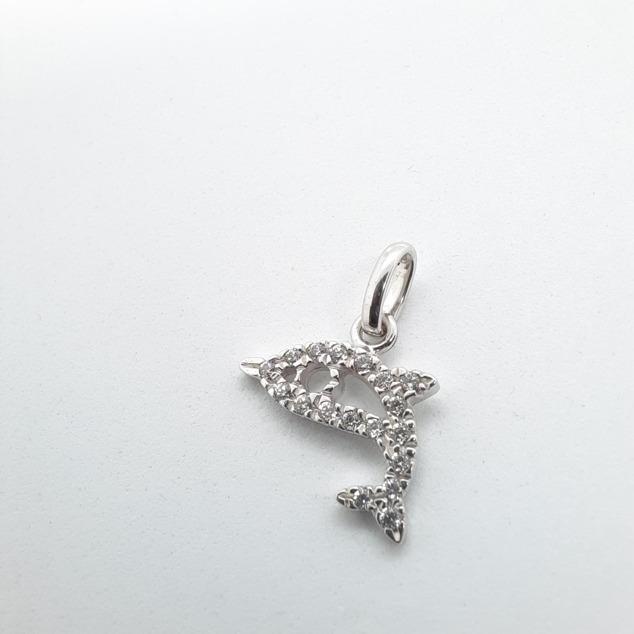 Λευκόχρυσο δελφινάκι με ζιργκόν μενταγιόν