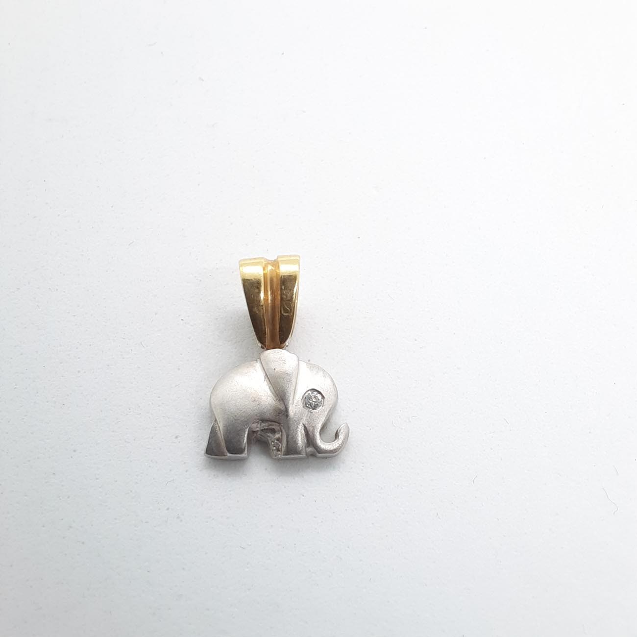 Λευκόχρυσο τυχερό ελεφαντάκι Κ14
