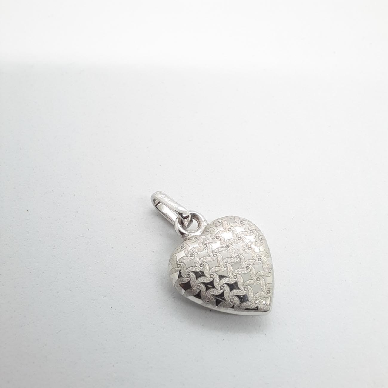 Λευκόχρυση καρδιά μενταγιόν 14 καράτια