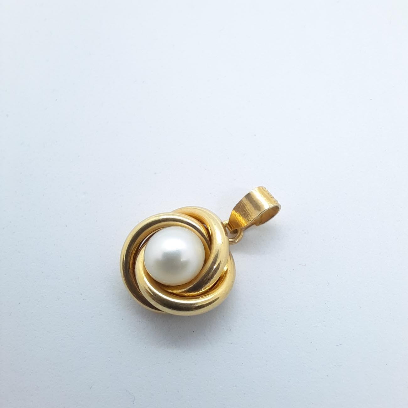 Μενταγιόν χρυσή φωλιά με μαργαριτάρι 14 ΚΑΡΑΤΙΑ