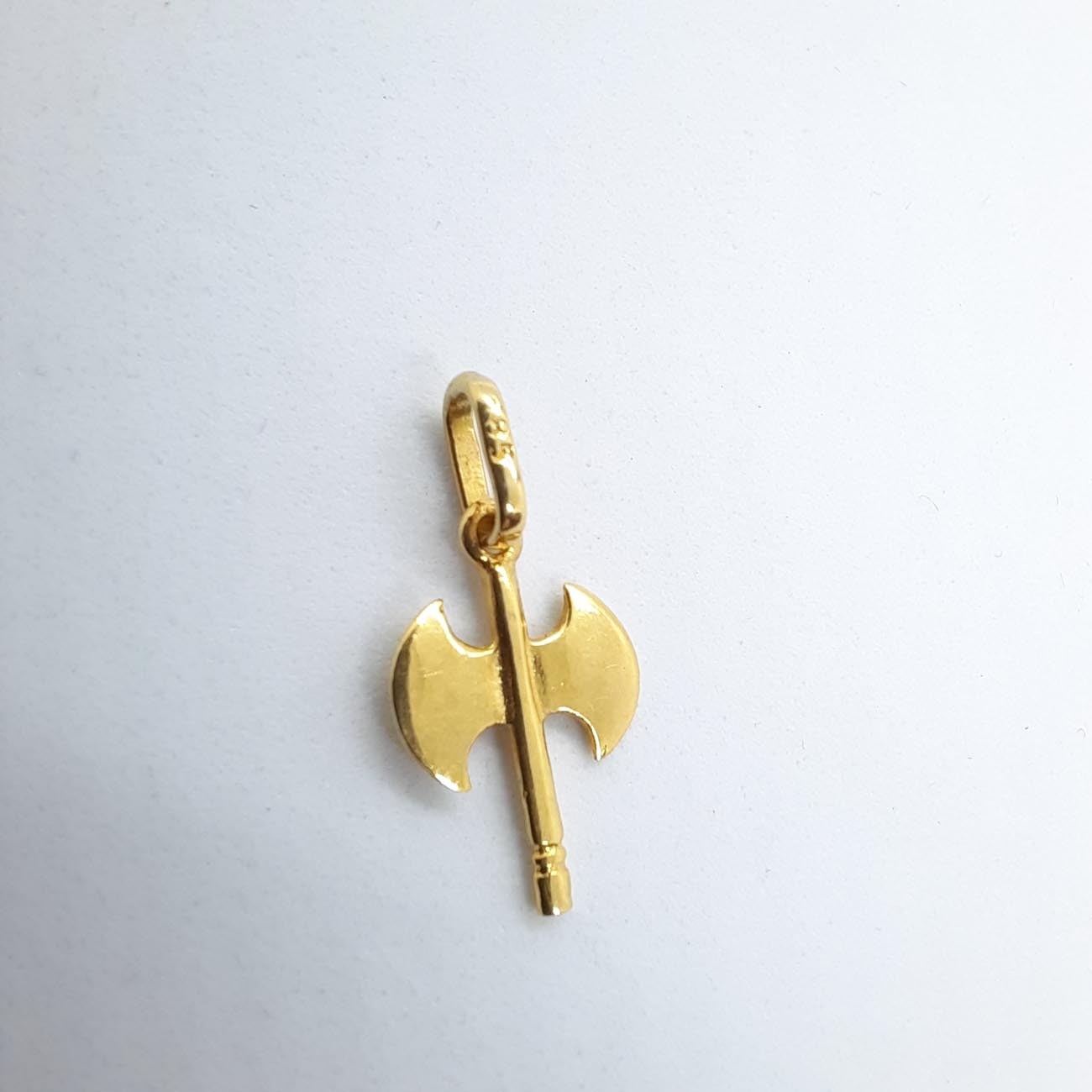 Χρυσό μενταγιόν Κ14 διπλός πέλεκυς