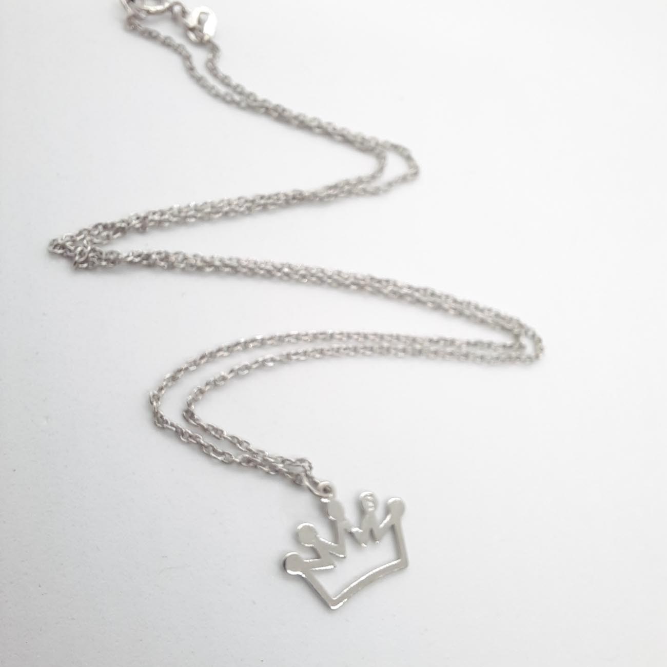 Ασημένιο κολιέ κoρώνα 