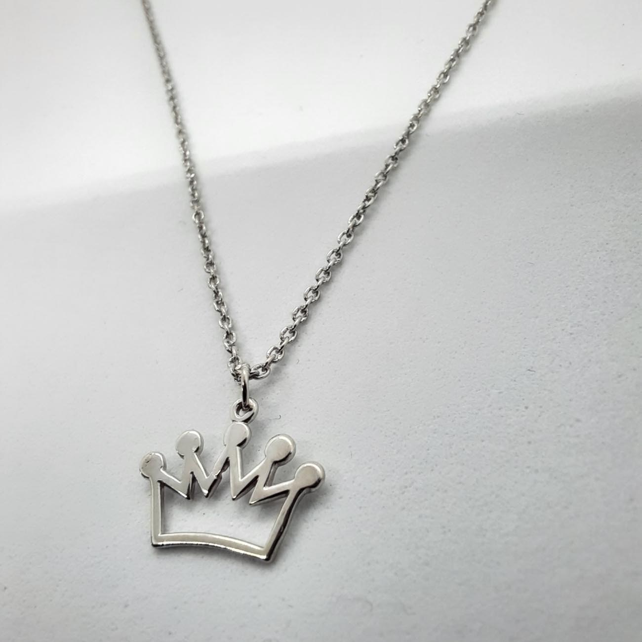 Ασημένιο κολιέ κoρώνα 