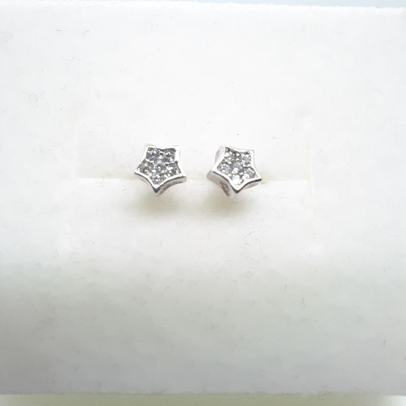 Ασημένια σκουλαρίκια ζιργκόν αστέρια