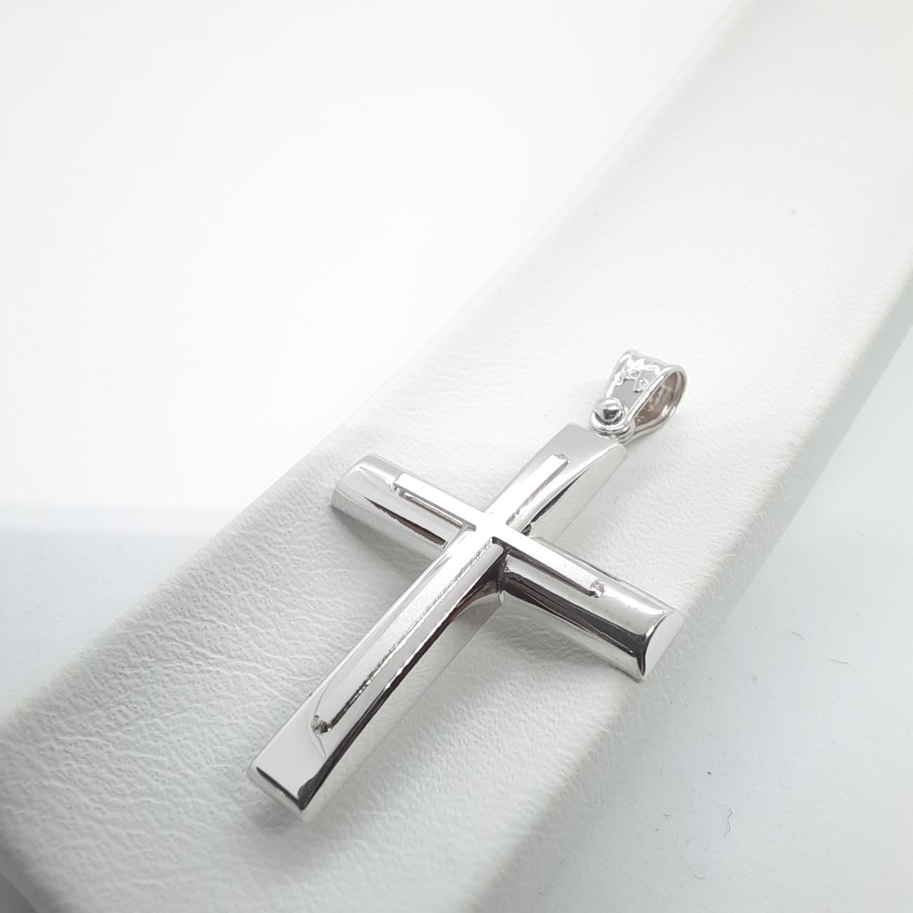 Σταυρός λευκόχρυσος Κ9 unisex