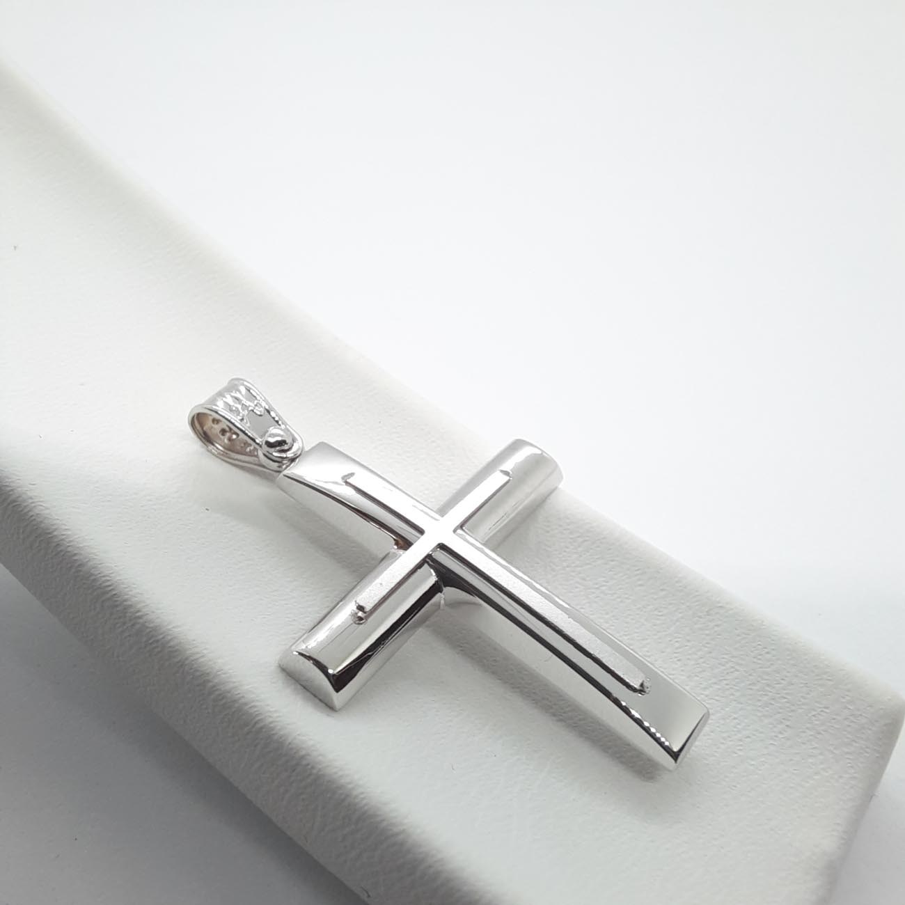 Σταυρός λευκόχρυσος Κ9 unisex