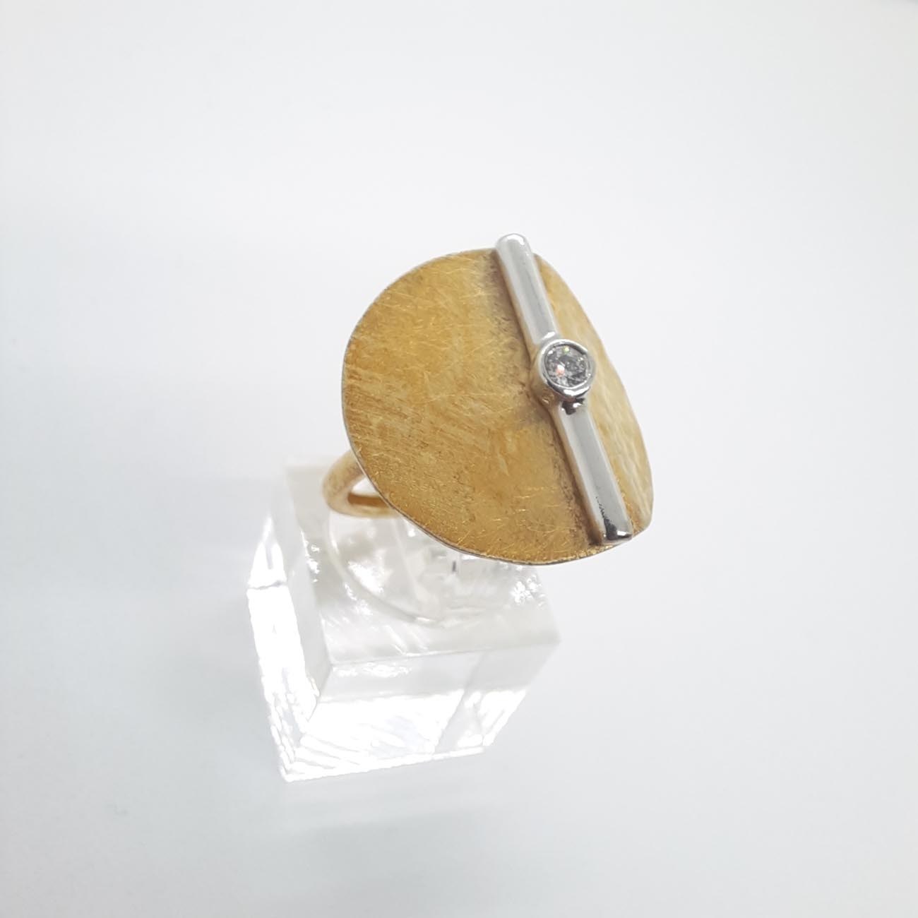 Ασημένιο επιχρυσωμένο δαχτυλίδι