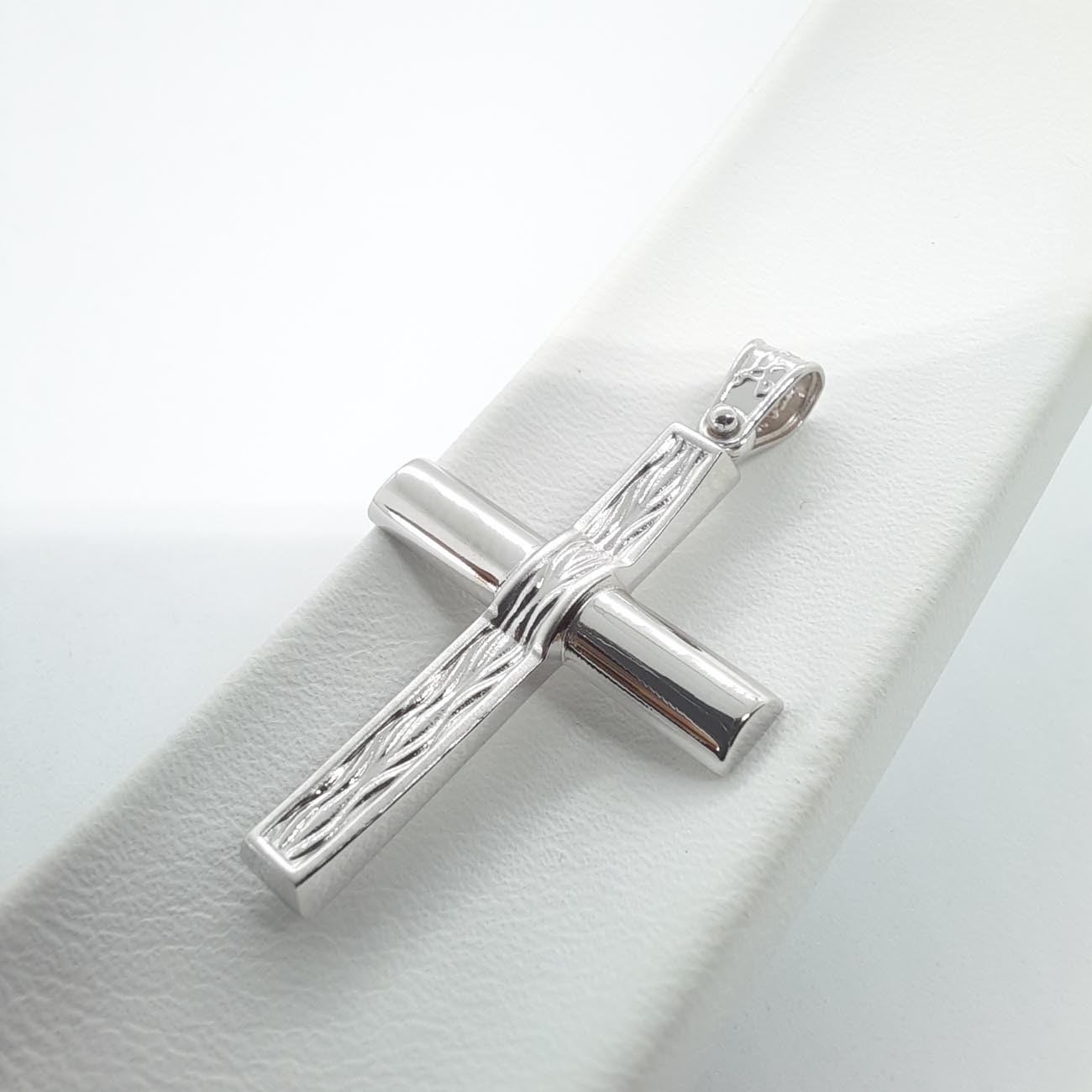 Λευκόχρυσος σταυρός unisex K9